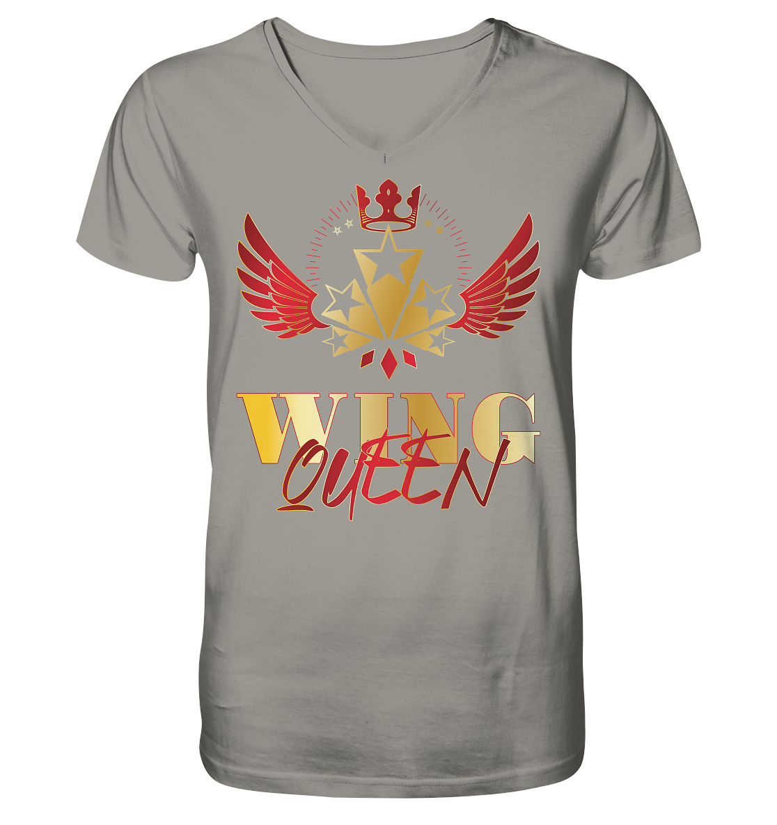 Goldwing - Wing Queen rot/gold - Herrn V-Neck Shirt