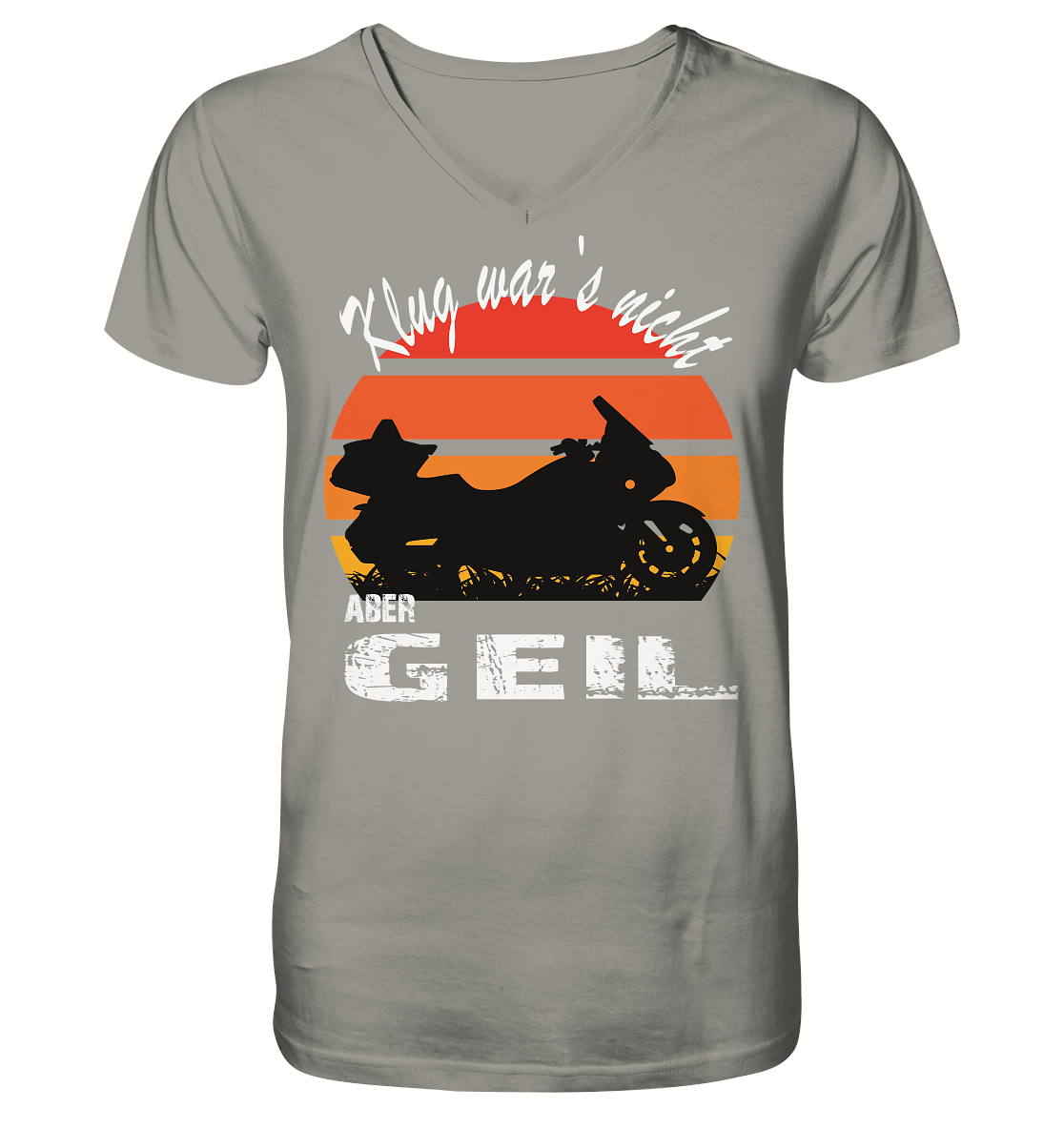 Goldwinger Spruch - Klug war`s nicht aber geil - Herrn V-Neck Shirt