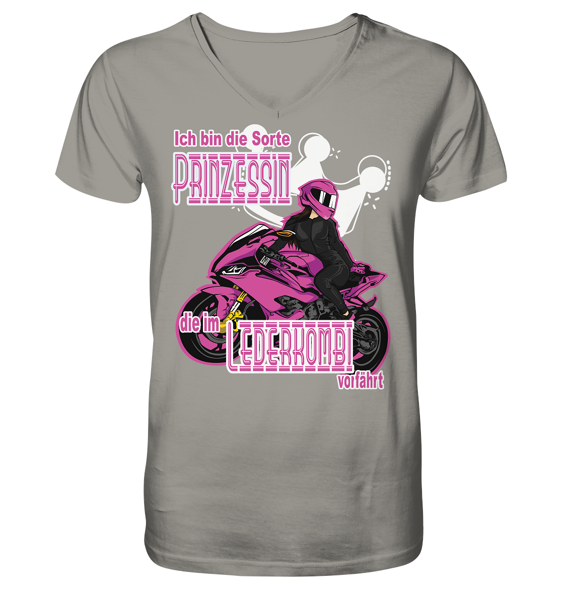 Frauenpower - Prinzessin mit Helm  - Herrn V-Neck Shirt