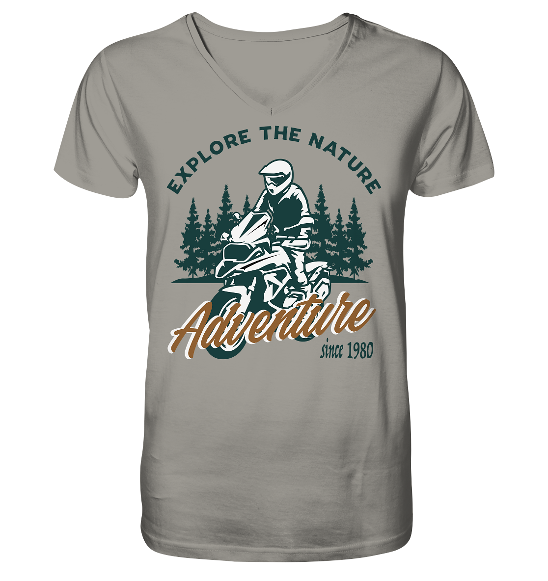 Explore the Nature - Adventure Bike 1980 - Herrn V-Neck Shirt