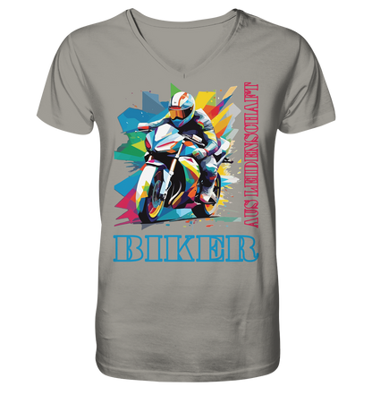 Biker aus Leidenschaft - Abstrakt  - Herrn V-Neck Shirt