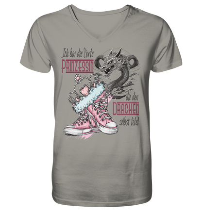 Prinzessin - die den Drachen selbst tötet - Herrn V-Neck Shirt