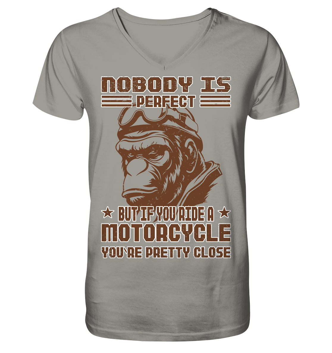 Nobody is Perfect - Motorcycle  - Herrn V-Neck Shirt