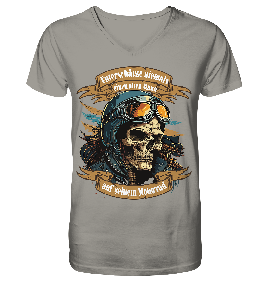 Unterschätze niemals einen alten Mann auf seinem Motorrad - Herrn V-Neck Shirt