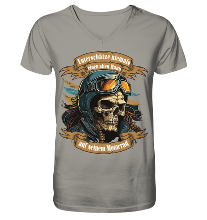 Unterschätze niemals einen alten Mann auf seinem Motorrad - Herrn V-Neck Shirt