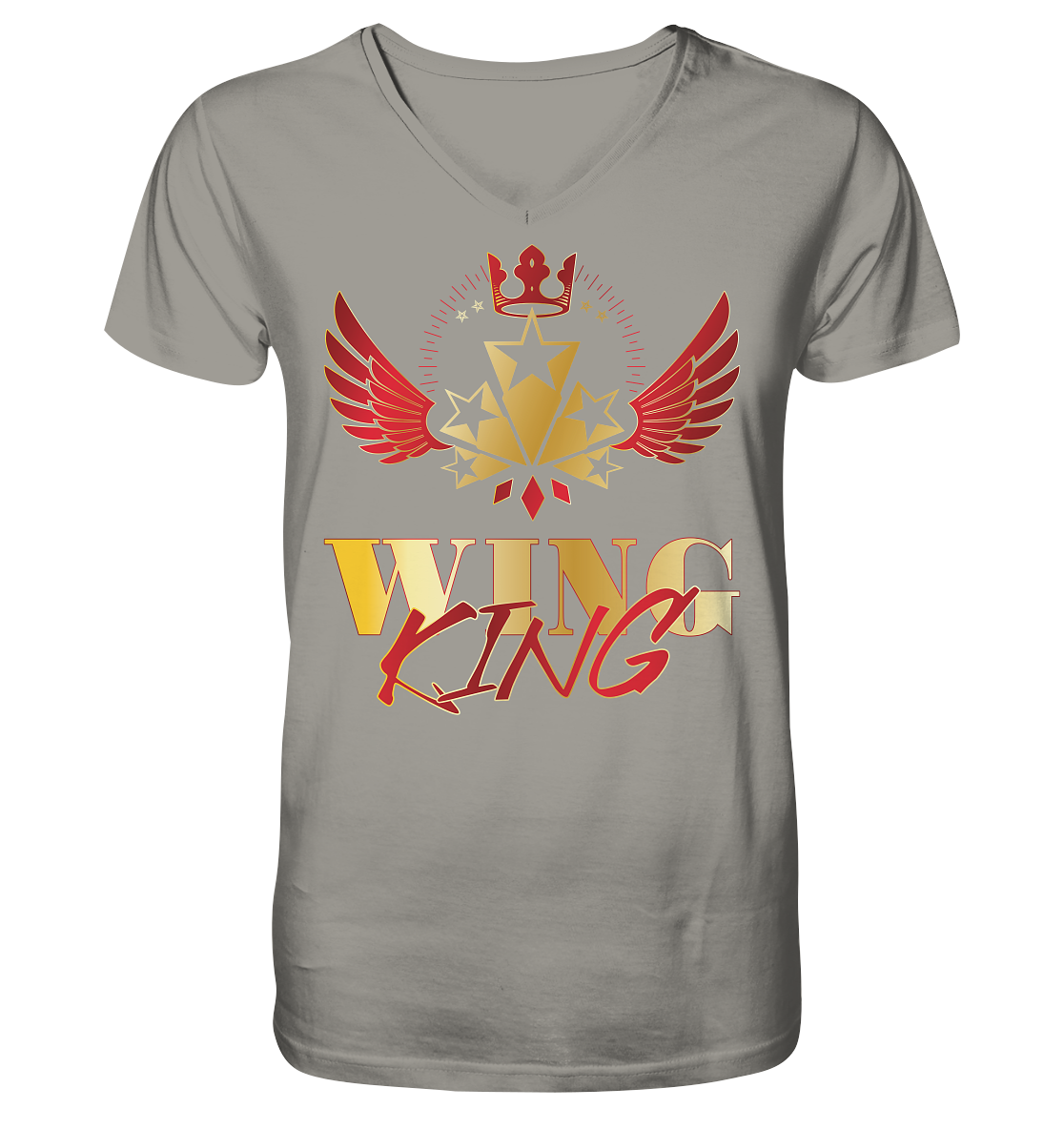 Goldwing - Wing King rot/gold - Herrn V-Neck Shirt