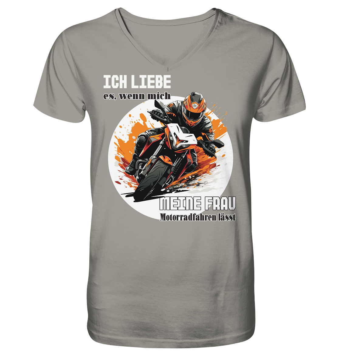 Ich liebe meine Frau - lustiger Biker Spruch  - Herrn V-Neck Shirt