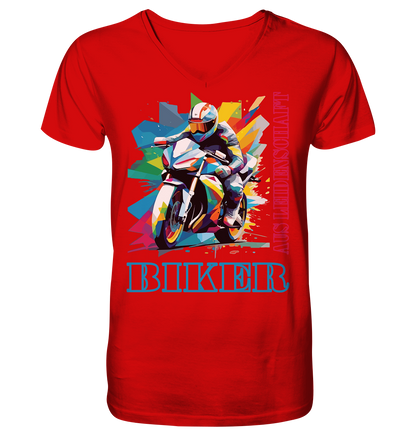 Biker aus Leidenschaft - Abstrakt  - Herrn V-Neck Shirt