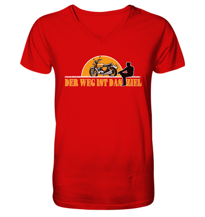 Der Weg ist das Ziel - Spruch für Biker - Herrn V-Neck Shirt