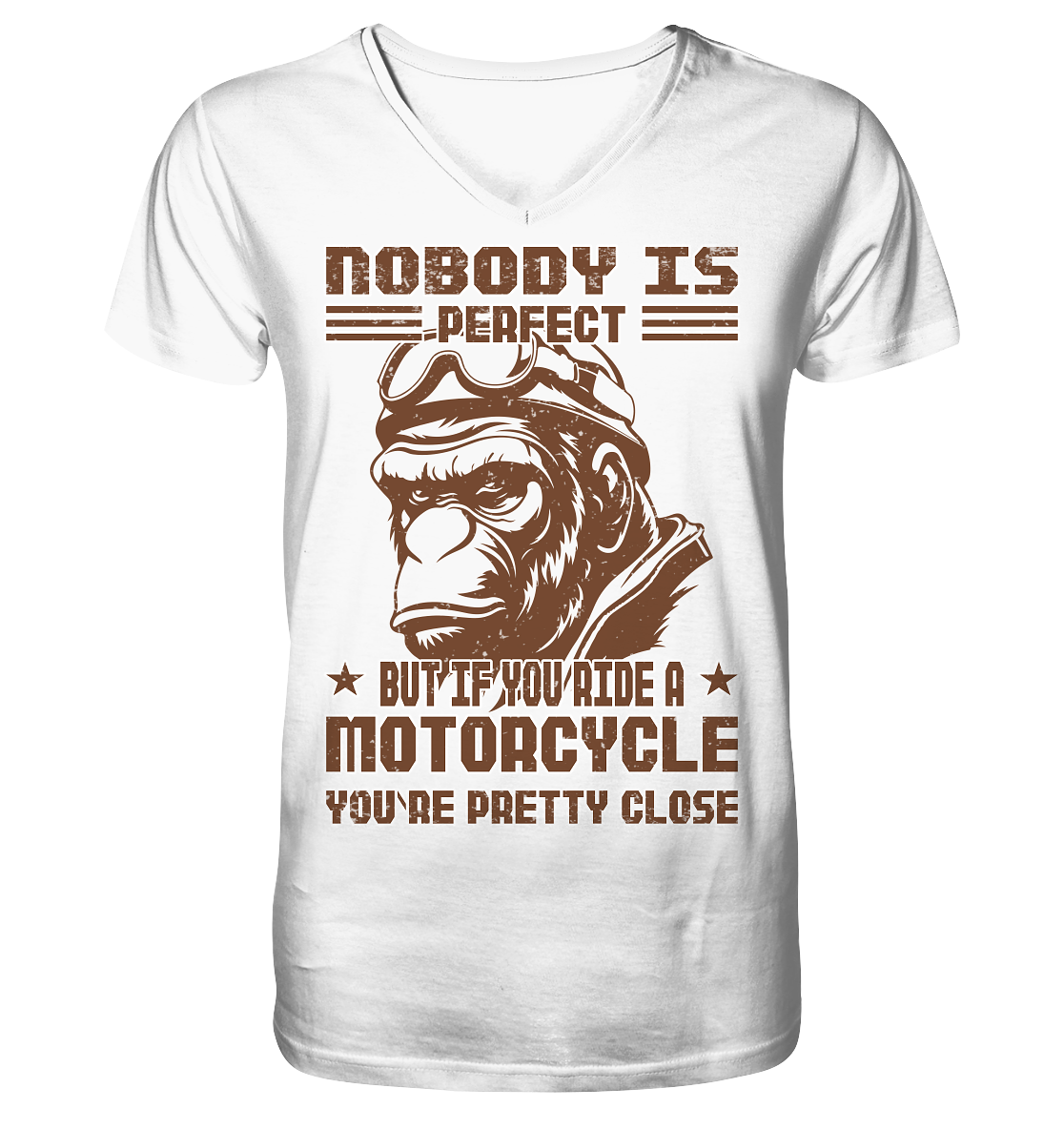 Nobody is Perfect - Motorcycle  - Herrn V-Neck Shirt