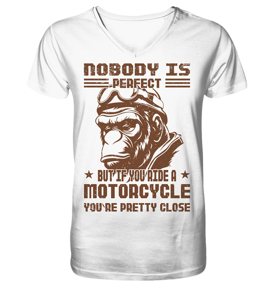 Nobody is Perfect - Motorcycle  - Herrn V-Neck Shirt