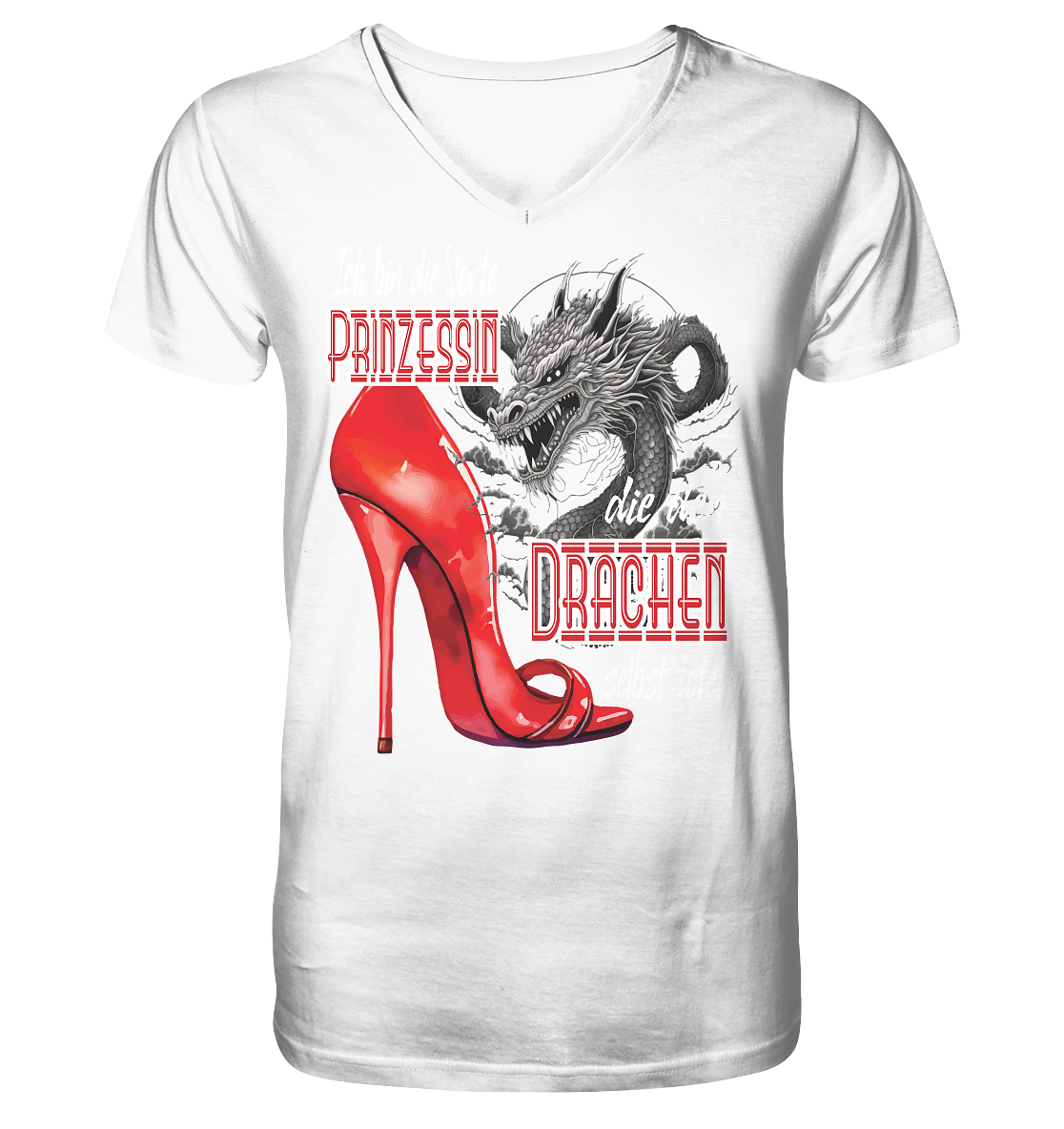 Prinzessin - die den Drachen tötet High Heel - Herrn V-Neck Shirt