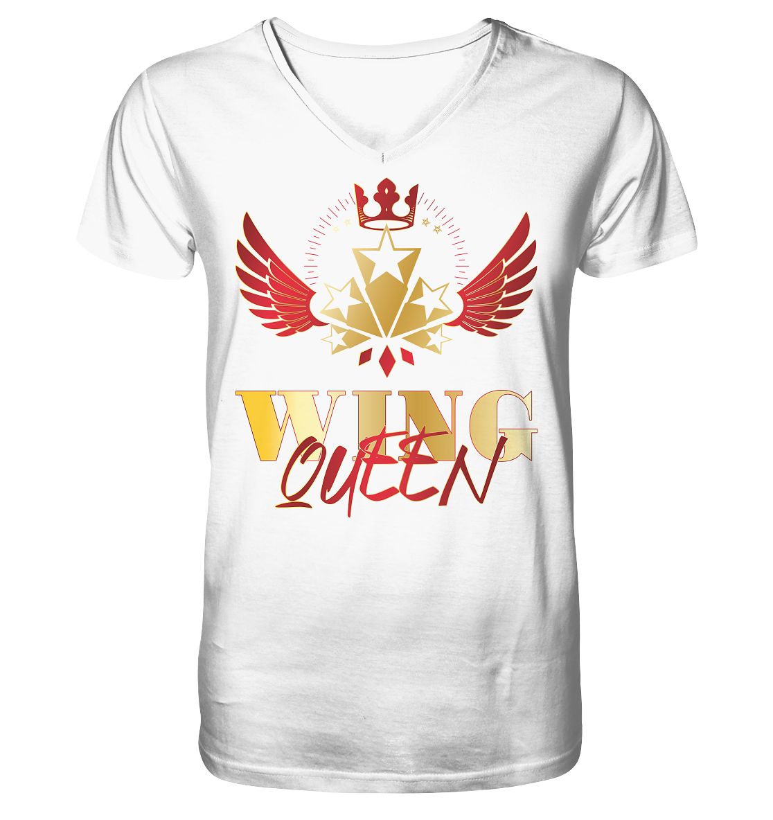 Goldwing - Wing Queen rot/gold - Herrn V-Neck Shirt