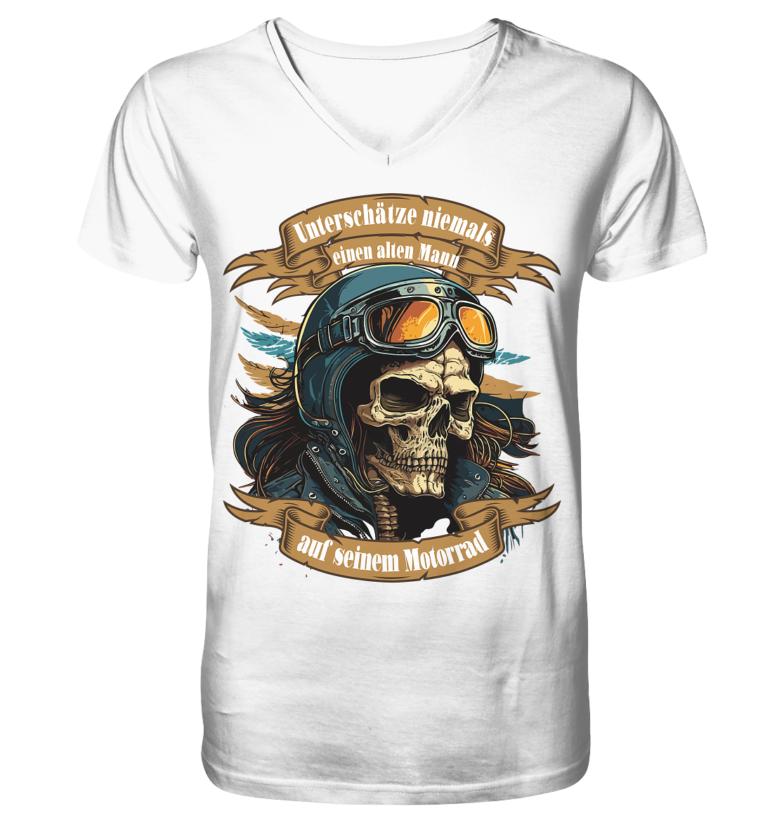 Unterschätze niemals einen alten Mann auf seinem Motorrad - Herrn V-Neck Shirt