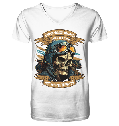 Unterschätze niemals einen alten Mann auf seinem Motorrad - Herrn V-Neck Shirt