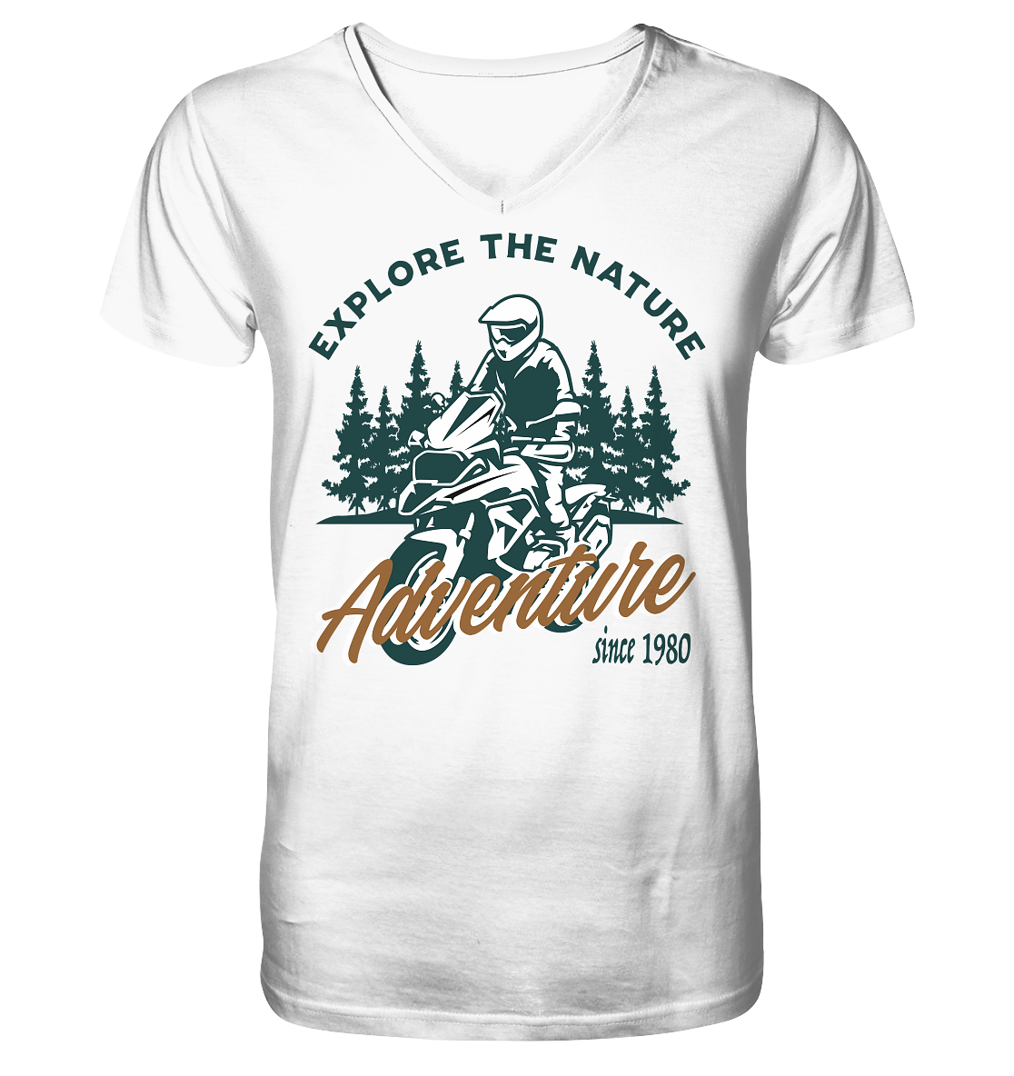 Explore the Nature - Adventure Bike 1980 - Herrn V-Neck Shirt